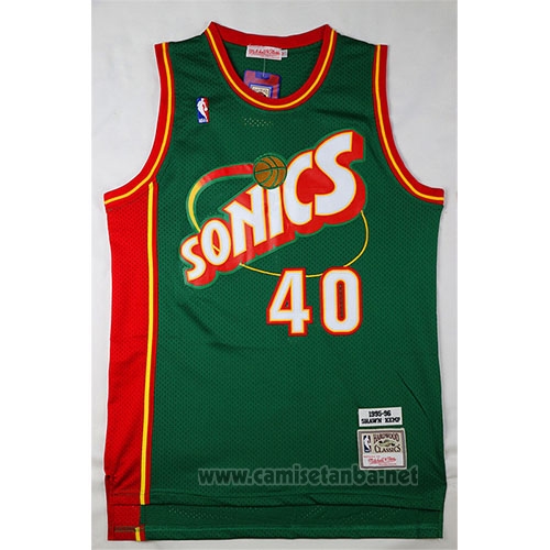 Camiseta Seattle SuperSonics Shawn Kemp #40 Historic Retro Verde